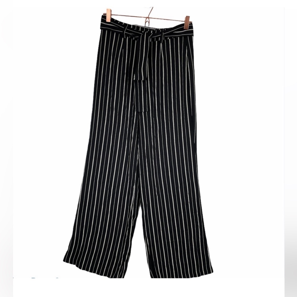 Reformation Black/White Square Pants With Tie Sz.6